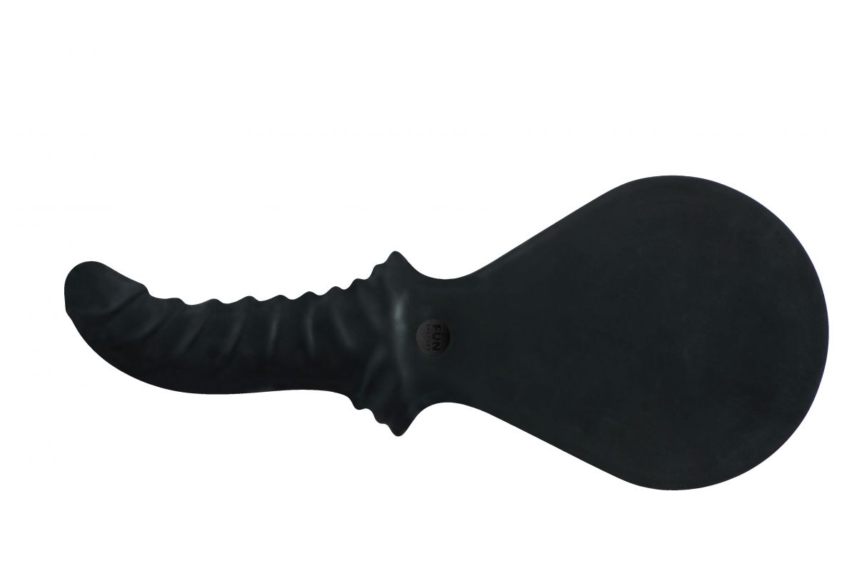 Чёрный силиконовый пэддл BÜCK DICH с рукоятью-фаллосом для стимуляции точки G или простаты